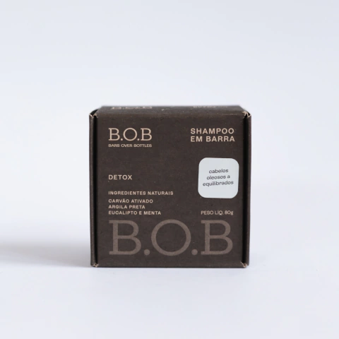 Shampoo em barra - Detox - Para todos os tipos de cabelos - BOB - 80g - comprar online