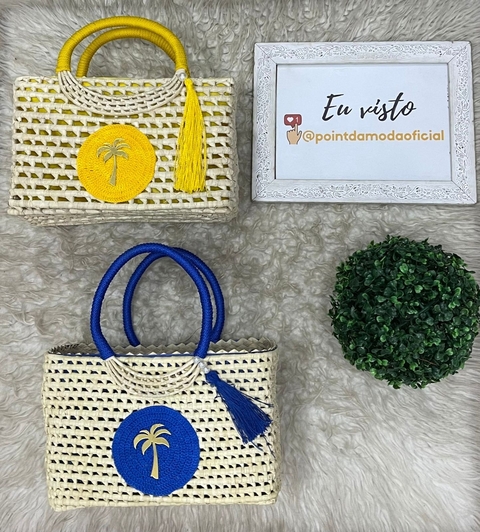 BOLSA DE PALHA QUADRADA