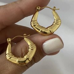 Argollas acero dorado 20mm par (cod 15588)