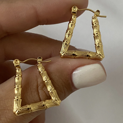 Argollas acero dorado 15mm Par (cod 15595)