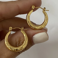 Argollas acero dorado 20mm Par (cod 15607)