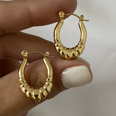 Argollas acero dorado 15mm par (cod 15608)