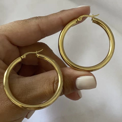 Argollas acero dorado 40mm par (cod 15634)