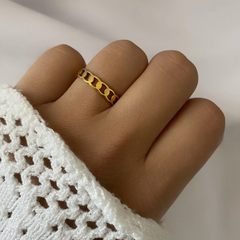Anillo acero dorado (cod 15738)
