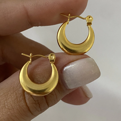Argollas acero dorado 10mm Par (cod 15890)
