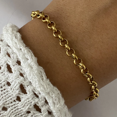 Pulsera acero dorado 18cm (cod 15912)