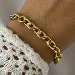 Pulsera acero dorado 18cm (cod 15986)