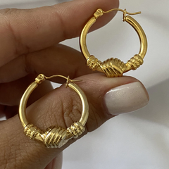 Argollas Acero Dorado 23mm par (cod 16123)