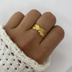Anillo Acero Dorado (cod 16330)