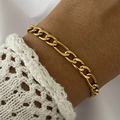 Pulsera Acero Dorado 19cm (cod 16517)