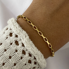 Pulsera acero dorado 18cm (cod 16520)