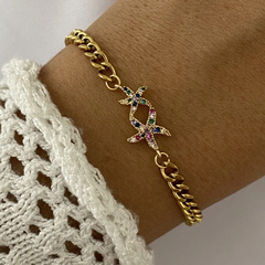 Pulsera Acero Dorado 19cm (cod 16631)