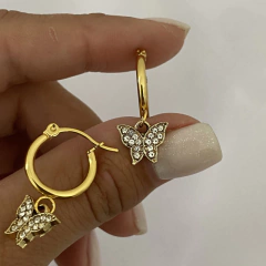 Argollas Acero Dorado 15mm par (cod 16923)