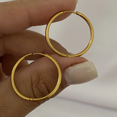 Argollas Acero Dorado 23mm par (cod 16941)