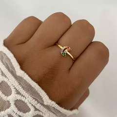 ANILLO ACERO DORADO (COD 17155)