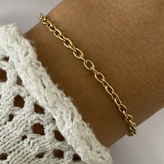 Pulsera Acero Dorado 19cm (cod 17210)