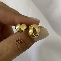 Aros Acero Dorado par (cod 17237)
