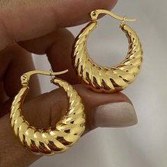 Argollas Acero Dorado 24mm par (cod 17283)
