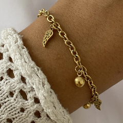Pulsera Acero Dorado 19cm (cod 17329)