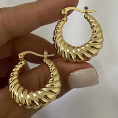 Argollas Acero Dorado 24mm par (cod 17432)