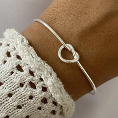 Semi esclava acero blanco (cod 18135)
