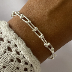 Pulsera Acero Blanco 19 a 22cm (cod 18909)