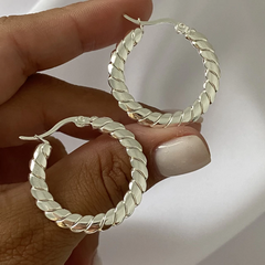 Argollas Acero Blanco 33mm par (cod 18937)