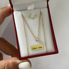 Conjunto oro 18k 45cm (cod 19104)