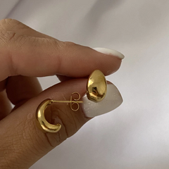 Aros acero dorado par (cod 19133)