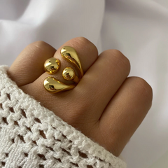 Anillo Acero Dorado (cod 19173)