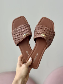 Rasteira Paola Palha Marrom