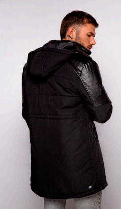 Parka c/recorte de cuero 9021 - comprar online