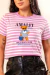 T-SHIRT LISTRADA - COM APLIQUE EM DTF - AMALFI TIME TO TRAVEL TO THE MEDITERRANEAN (URSO) - comprar online