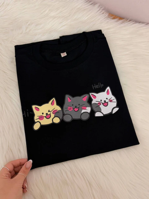 T-SHIRT GATINHOS (HI,HELLO) - comprar online