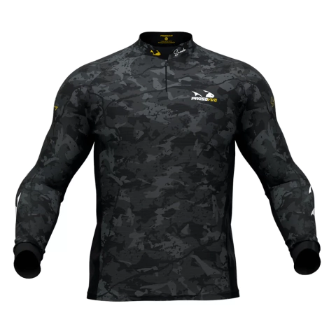 Camisa Sublimada PSVA Manga Longa Robalo 06 Dry Sport - Camuflado Preto - Bazar Militar - Manaus - Amazonas - Presa Viva - Vestuario - Camisa - Camisa Tatica - Manga Longa - Protecao UV 30+ - UV - Dry Sport - Conforto - Térmico - Caça - Pesca - Atletismo 