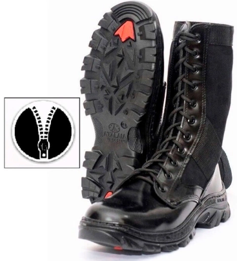 Coturno Troller ATALAIA  Com Zíper e Acolchoado - Preto - preta - Amazonas -  Manaus - Bazar Militar - Tático - segurança 