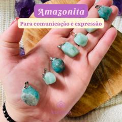 Pingente de Amazonita - Comunicação e Expressão - Pedra Rolada