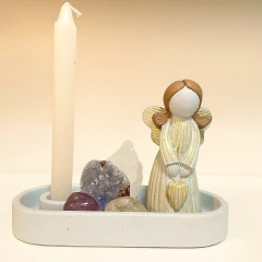 Altar Anjo da Guarda - Anjo + Cristais + Bandeja na internet