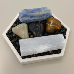 Kit Escudo Energético - Cristais + Suporte - Ametysta - Loja de Cristais 