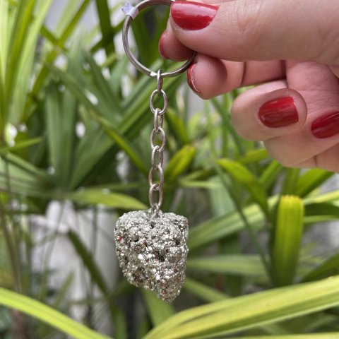 Chaveiro de Pirita - Pedra da Prosperidade e Riqueza