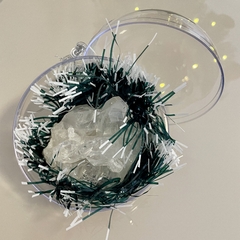 Bola com Cristal - Enfeite de Natal - Ametysta - Loja de Cristais e Produtos de Bem Estar, Holísticos e Místicos