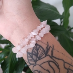 Pulseira de Quartzo Rosa - Amor e Autoestima - Ametysta - Loja de Cristais e Produtos de Bem Estar, Holísticos e Místicos