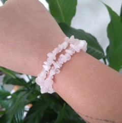 Pulseira de Quartzo Rosa - Amor e Autoestima - loja online