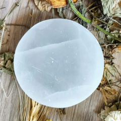 Placa de Selenita - Limpeza Energética - Redonda e Polida com 6 cm na internet