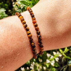 Pulseira de Olho de Tigre - Coragem e Autoconfiança - Esfera de 4 mm - comprar online