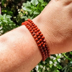 Pulseira de Jaspe Vermelha - esfera - comprar online
