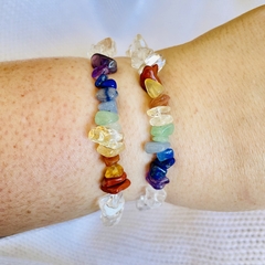 Pulseira dos Chakras com Quartzo Branco