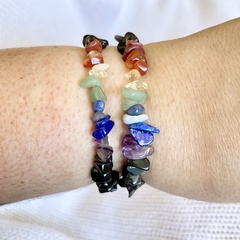 Pulseira dos Chakras com Obsidiana