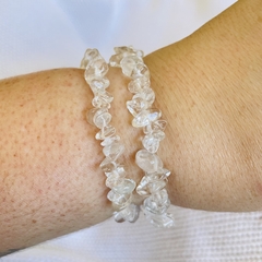 Pulseira de Cristal Quartzo Branco - Boas Vibrações e Purificação