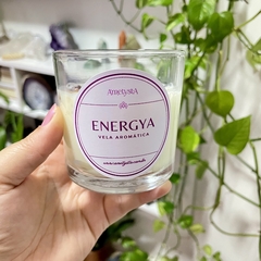 Energya - Vela Aromática Laranja Goji + Cristais dos Chakras